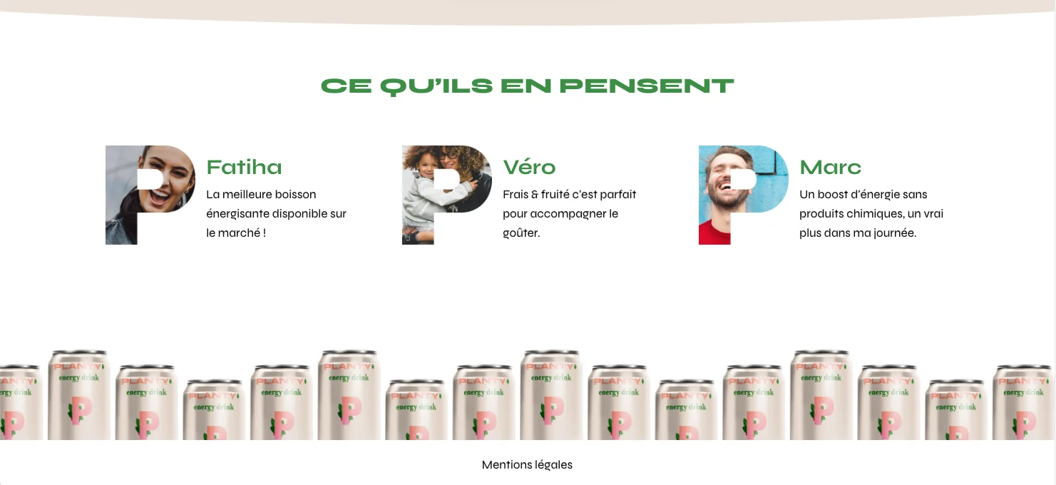 Planty Témoignagne clients Section témoignages du site Web Planty