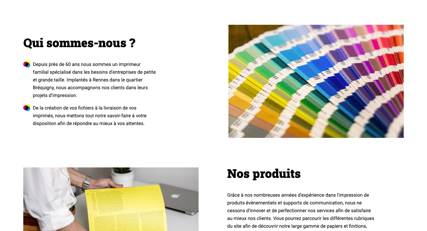 Prin-it Qui sommes nous Saction Qui sommes Nous du site Web de Print§it